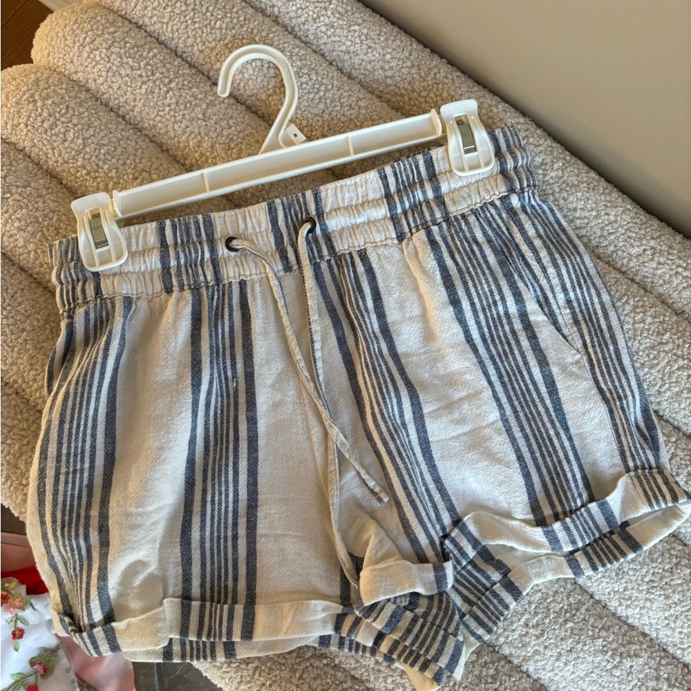 Striped Blue and White Women's Shorts